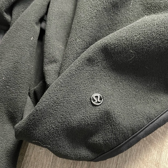 Lululemon Presence Of Mind‎ Jacket Fleece Wrap Cardi Zip Sleeve Black - Picture 6 of 6
